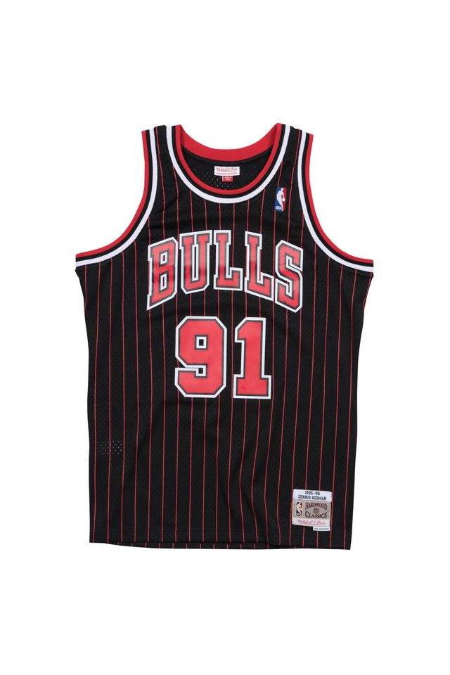 Regata Mitchell & Ness Chicago Bulls Alternate Dennis Rodman 1995-1996 Preta