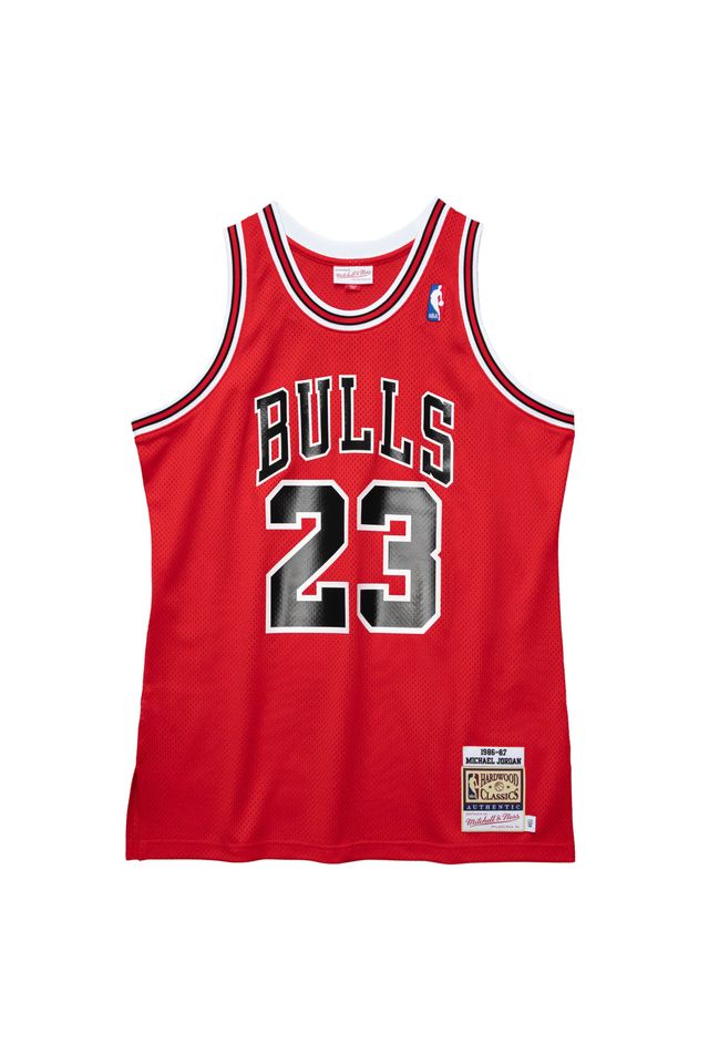 Regata Mitchell & Ness Authentic Chicago Bulls Michael Jordan 1986-1987 Vermelha