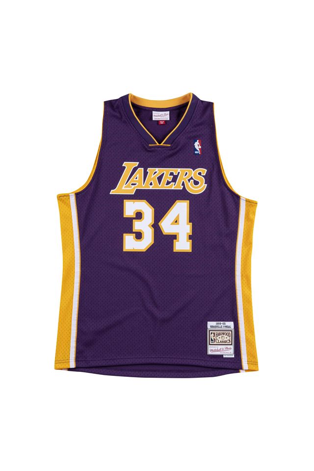 Regata Mitchell & Ness Los Angeles Lakers Shaquille O'Neal 1999-2000 Roxa