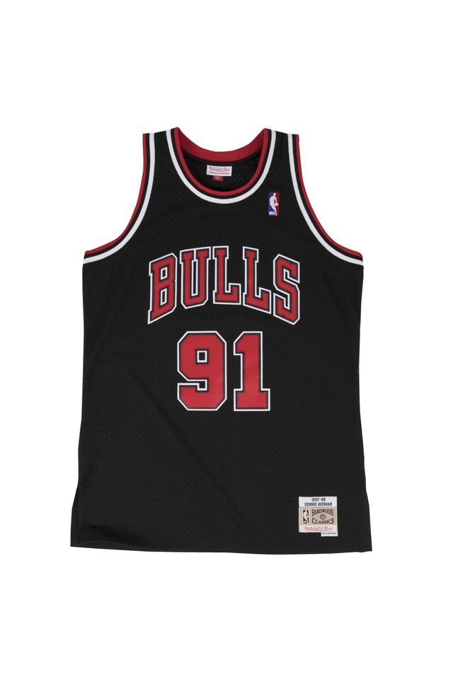 Regata Mitchell & Ness Chicago Bulls Alternate Dennis Rodman 1997-1998 Preta