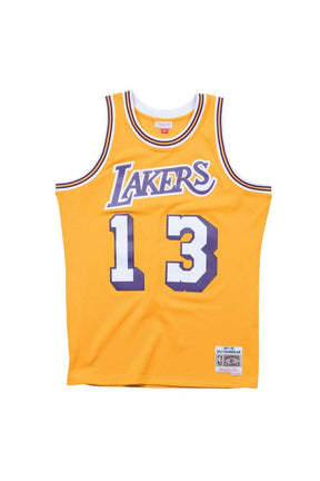 Regata Mitchell & Ness Los Angeles Lakers Wilt Chamberlain 1971-72 Dourada