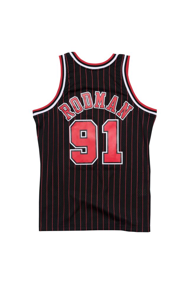 Regata Mitchell & Ness Chicago Bulls Alternate Dennis Rodman 1995-1996 Preta