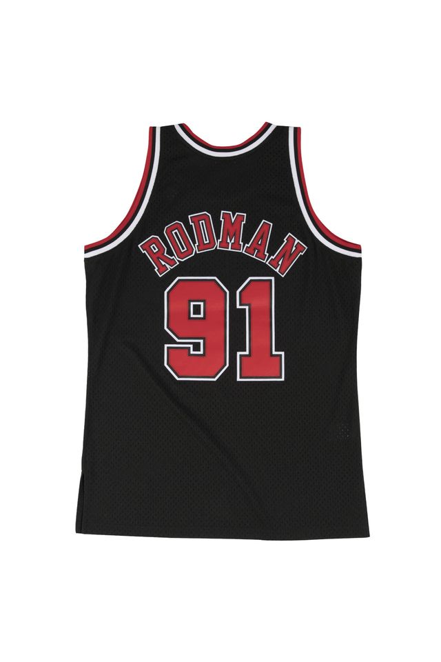 Regata Mitchell & Ness Chicago Bulls Alternate Dennis Rodman 1997-1998 Preta