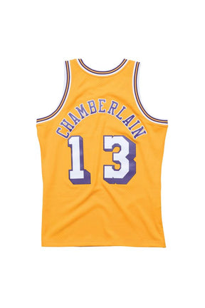 Regata Mitchell & Ness Los Angeles Lakers Wilt Chamberlain 1971-72 Dourada