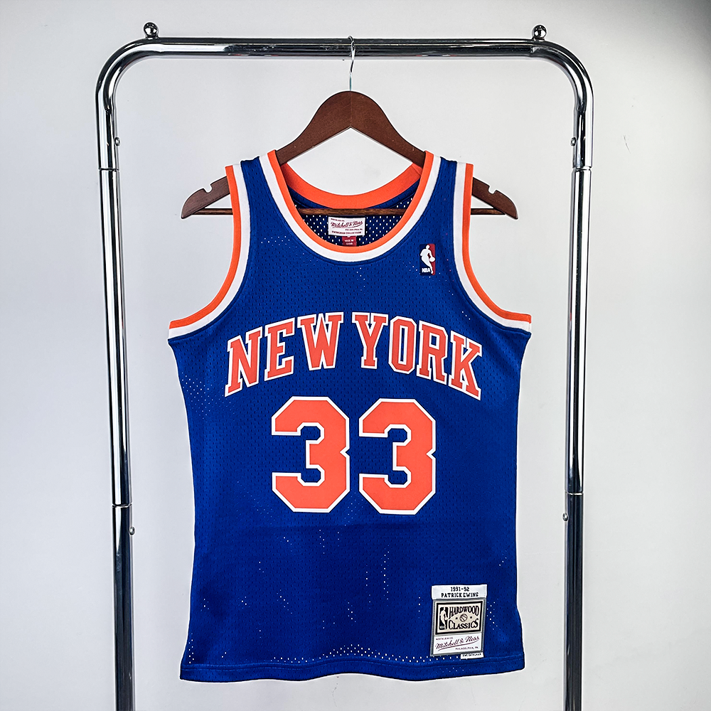 Regata Mitchell & Ness New York Knicks Road Patrick Ewing 1991-1992 Azul